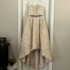 Hi-Low Strapless Formal Gown